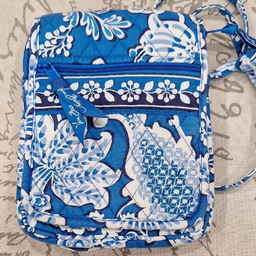 Vera Bradley Blue and White Floral Crossbody Bag